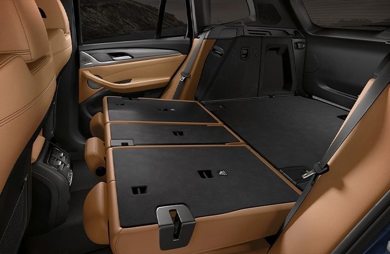 rear seats folded down of a BMW