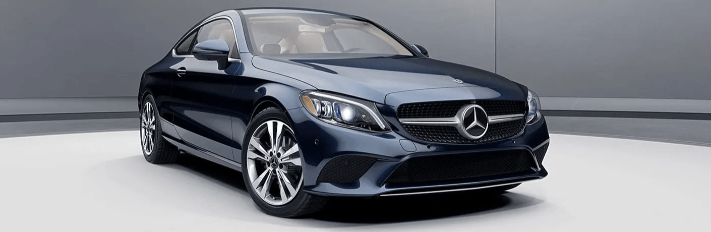 Front three-quarter view of the 2023 Mercedes-Benz C-Class Coupe