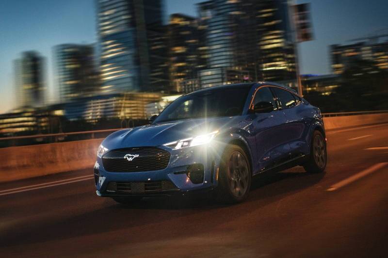 A front view of the 2024 Ford Mustang Mach E Premium.