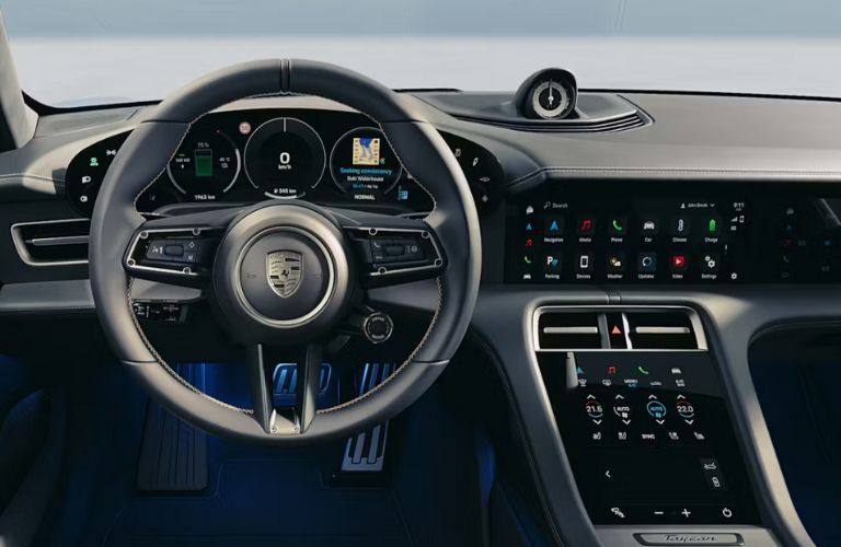 dashboard view of the 2025 Porsche Taycan