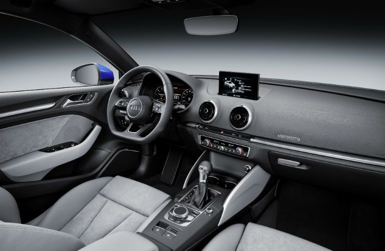 2017 Audi A3's steering wheel and dashboard