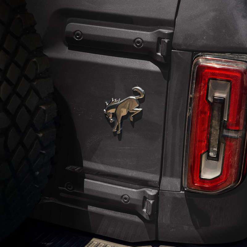 The rugged lockdowns for the rear cargo door on the 2026 Ford Bronco