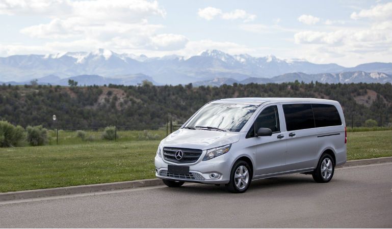 white Mercedes-Benz Metris Van