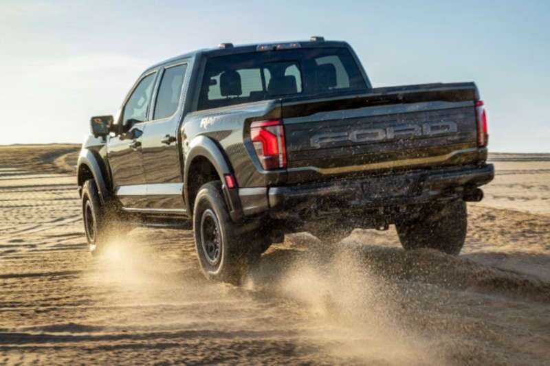 A rear view of the 2024 Ford F-150 Raptor R