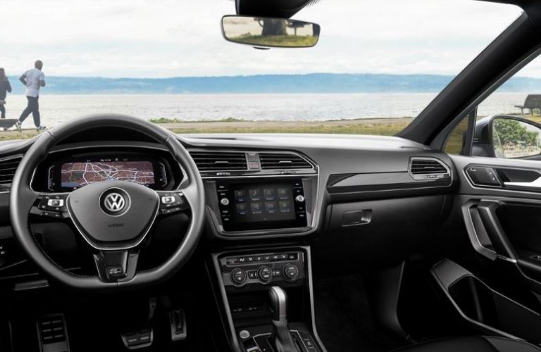 2021 Volkswagen Tiguan interior dash and wheel