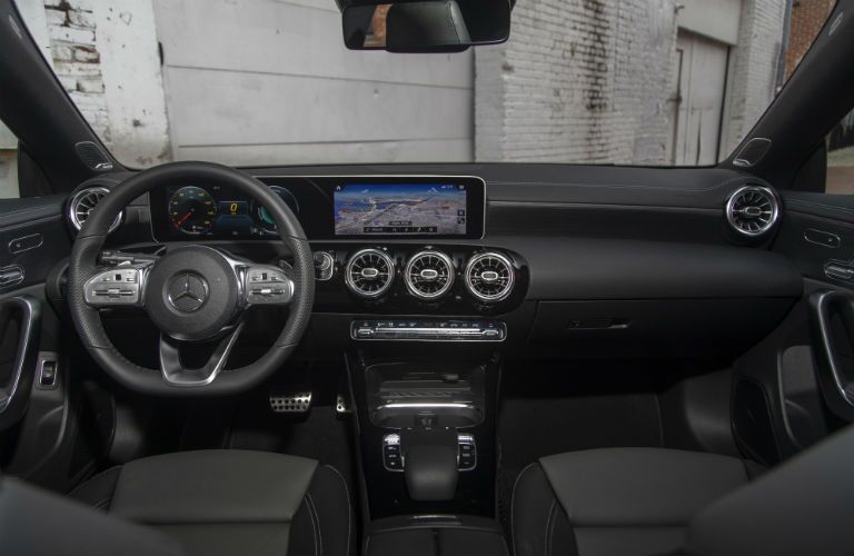 2020 MB CLA interior front cabin steering wheel and dashboard