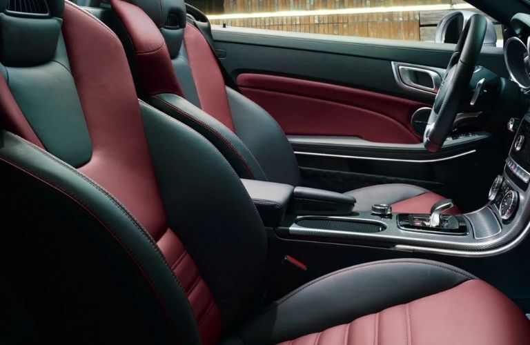 View of the interior seats of the 2022 Mercedes-Benz SLC Roadster