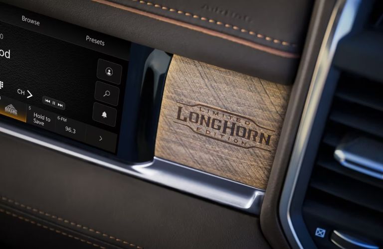 Limited Longhorn badging in the interior of the Ram 3500 Limited Longhorn