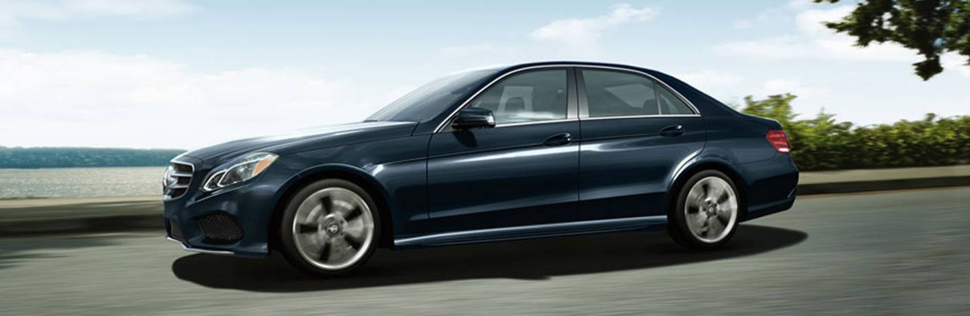 2016 Mercedes-Benz E400 driving near an ocean