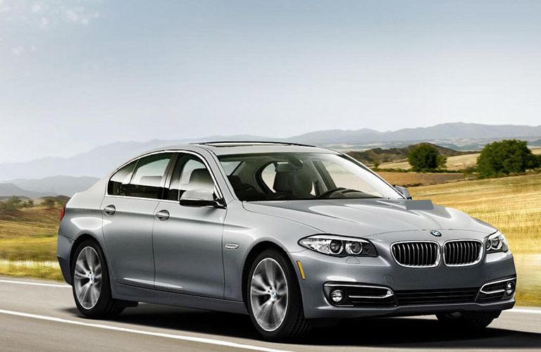 Silver 2017 BMW 528i Sedan Side View