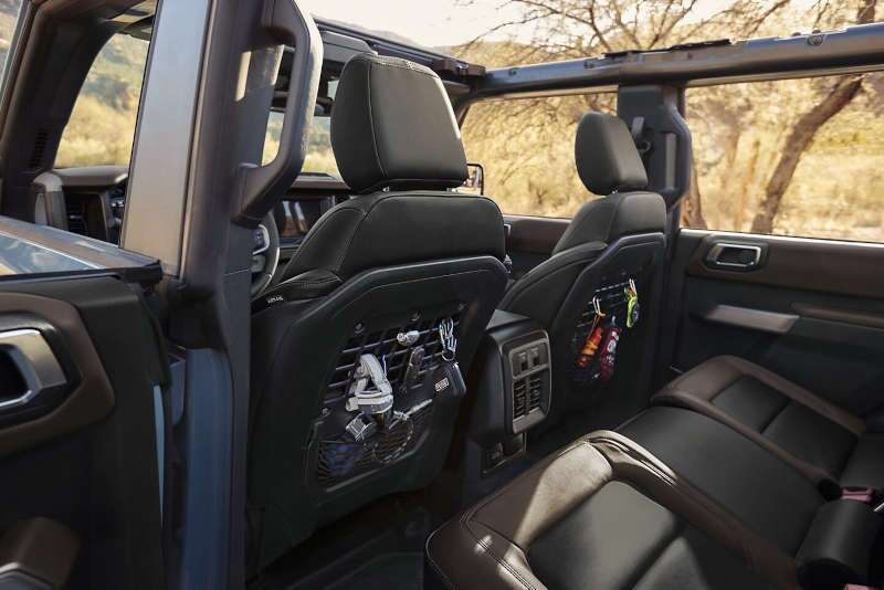 The interior of the Ford Bronco.