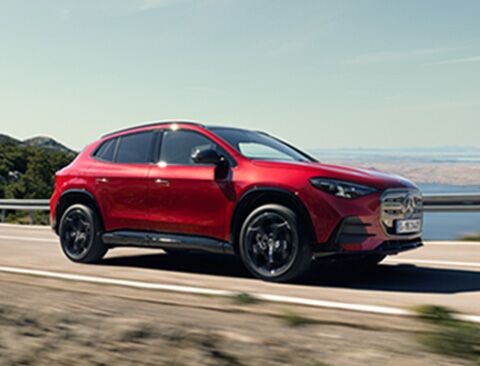 The all-new Mercedes-Benz GLA electric profile.