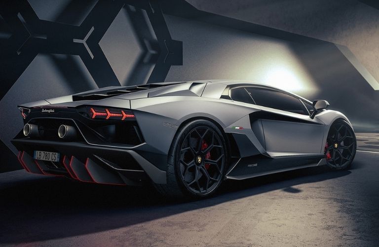 Lamborghini Aventador parked in a showroom