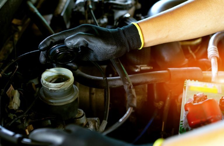 Checking engine levels on a vehicle