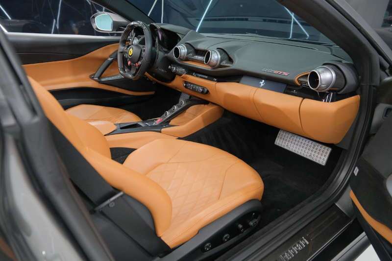 The cockpit of the Ferrari 812 GTS Mansory