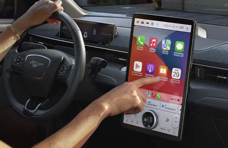 2025 Ford Mustang Mach-E steering and touchscreen