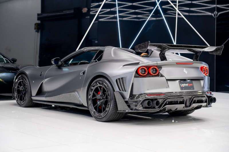 A rear exterior view of the Ferrari 812 GTS Mansory