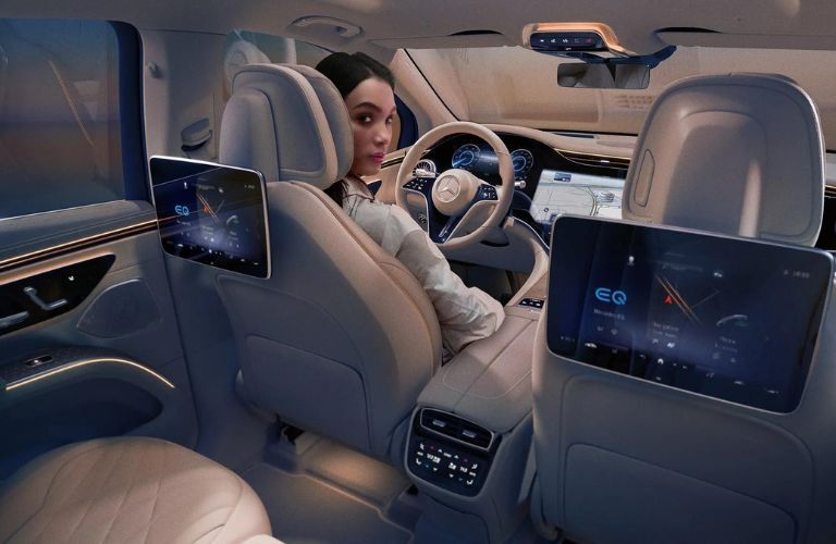 interior cabin of the 2024 Mercedes-Benz EQS SUV