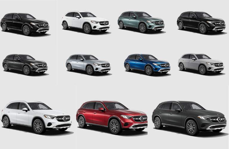 small images of the 2025 Mercedes-Benz GLC SUV in different exterior colors