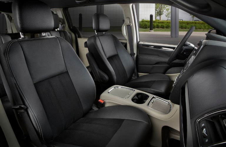 Front-row seats view of the 2020 Dodge Grand Caravan