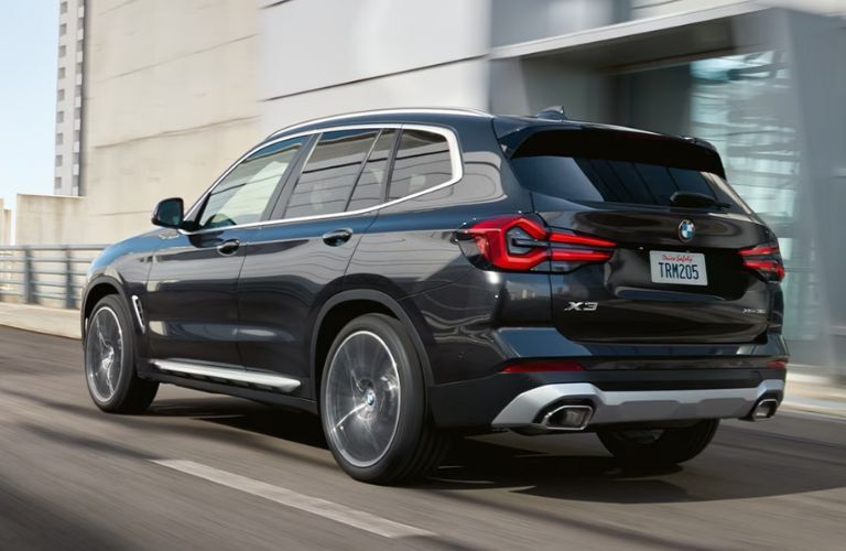 Rear three-quarter view of the 2024 BMW X3 Coupe SUV