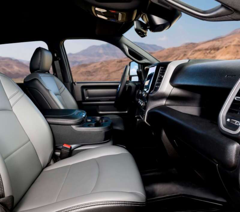 The cockpit of a Cummins equipped truck