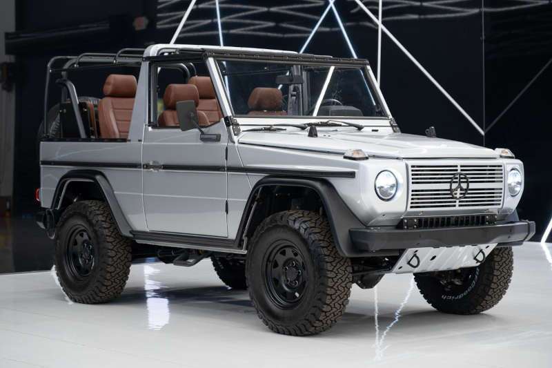 A front exterior view of the 1992 Mercedes-Benz 250GD Wolf for Sale near Miami