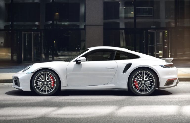 Side view of the 2026 Porsche 911 Turbo Coupe White