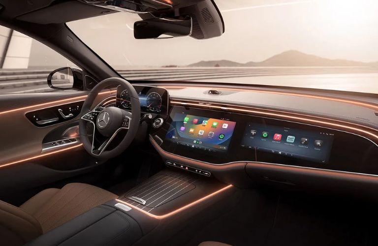 interior steering and dashboard of the 2025 Mercedes-Benz E 350 4MATIC Sedan