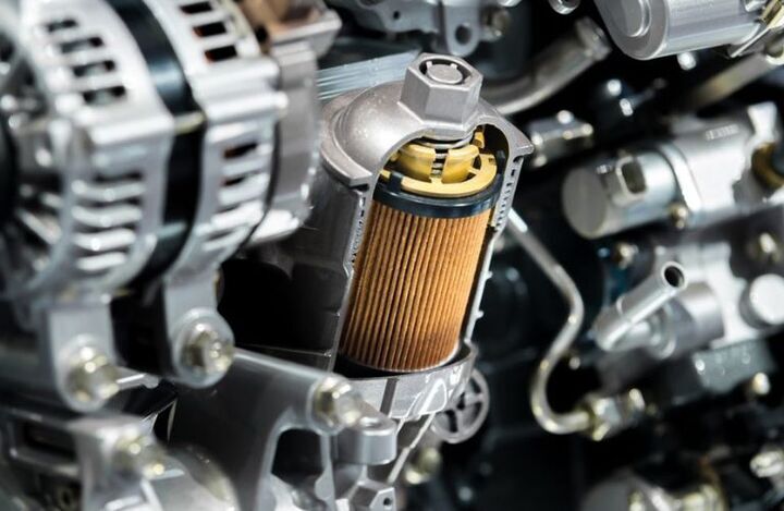 A close up of an engine oil filter