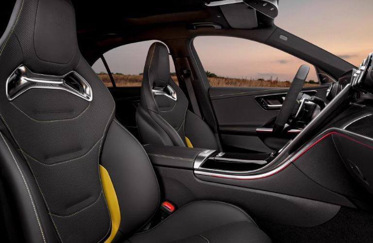 Front row view of the 2024 Mercedes-AMG C 63 S E Performance with AMG seats