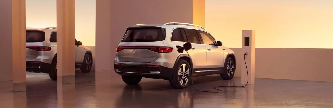 2024 Mercedes-Benz EQB 250+ SUV charging at a charging spot