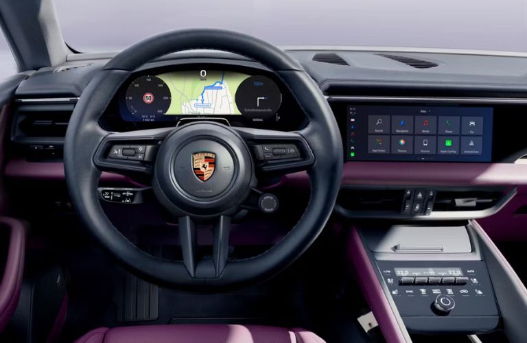 steering wheel of the 2026 Porsche Macan Electric
