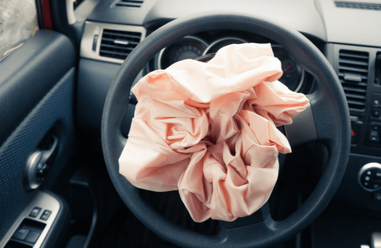 Airbag after the accident