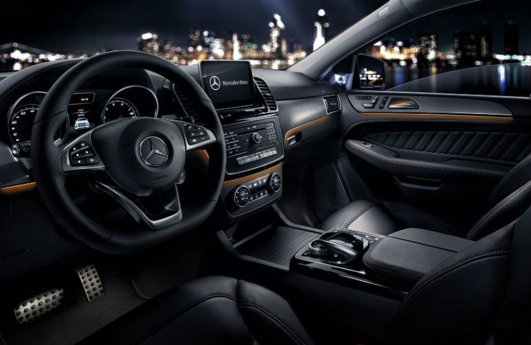 2017 Mercedes-AMG GLE43 Black Leather Interior With Brown Trim