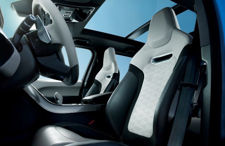 Front-row seats view of the 2019 Land Rover Range Rover Sport SVR