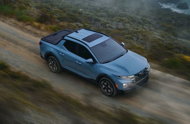 aerial view of a Hyundai vehicle off-road