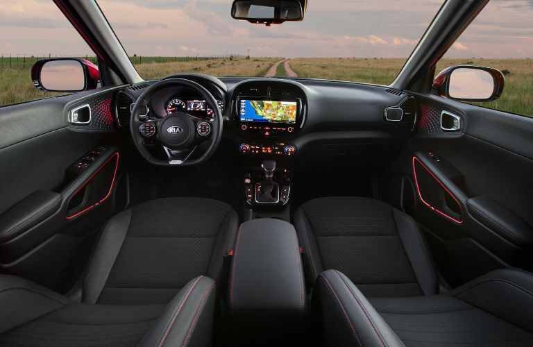 Front console of the 2021 Kia Soul