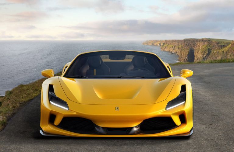 Front view of the Ferrari F8 Spider Yellow