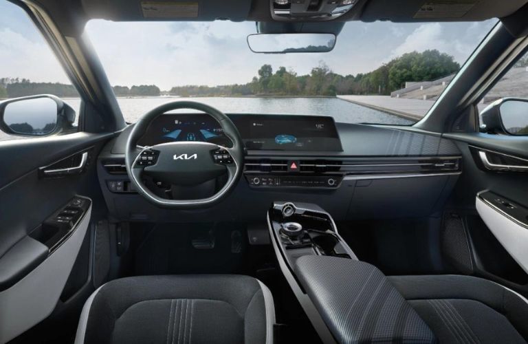 Dashboard and seats of 2022 Kia EV6