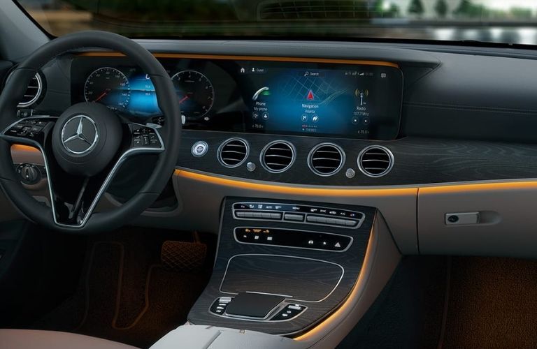 Front console of the 2022 Mercedes-Benz E-Class