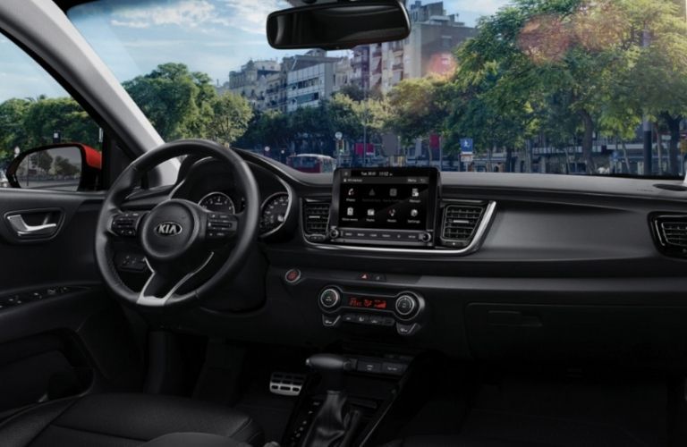 2021 Kia Rio interior dash and wheel