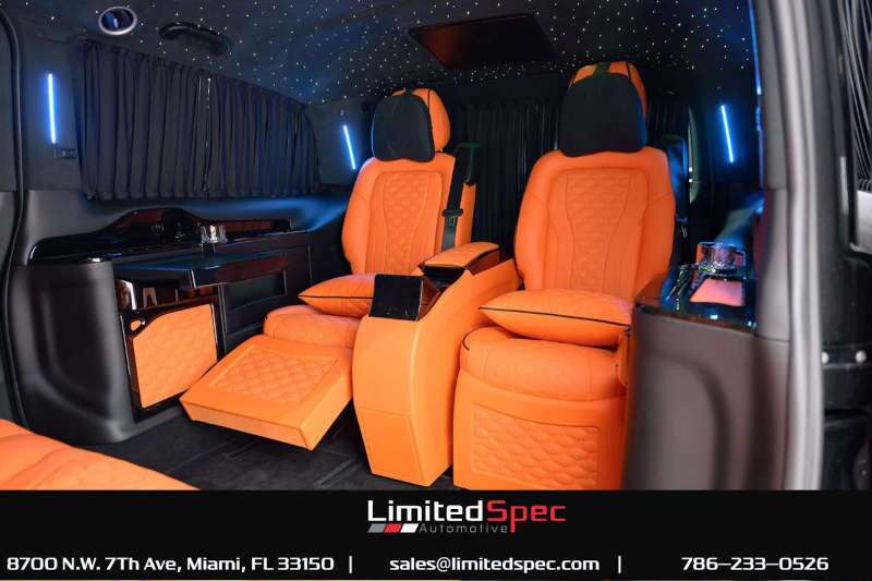 The luxuriously customized interior of the Brabus Metris van.