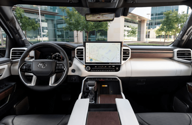 2025 Toyota Sequoia steering wheel and infotainment screen