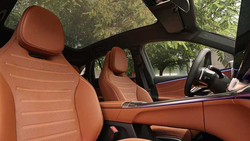 The spacious and comfortable cabin of the 2027 Mercedes-Benz Electric GLC SUV