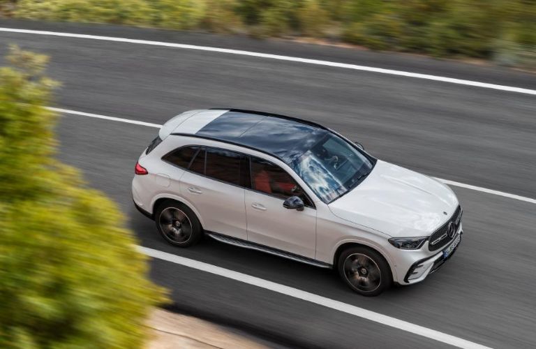top view of a Mercedes-Benz with moonroof
