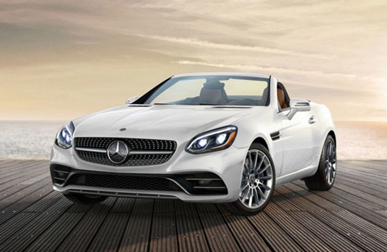 2019 Mercedes-Benz SLC Roadster parked on a dock
