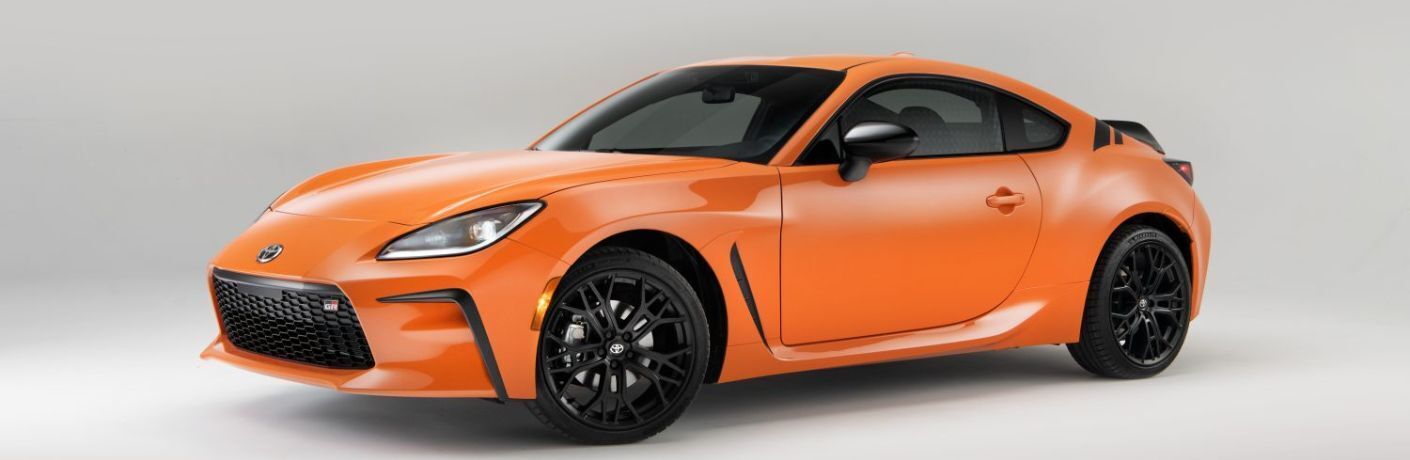Side view of the 2023 Toyota GR86 Orange