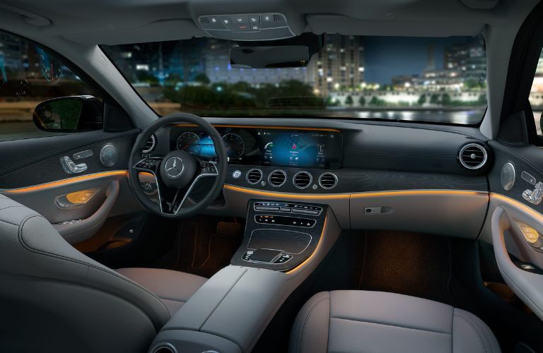 Front console of the 2022 Mercedes-Benz E 350 sedan