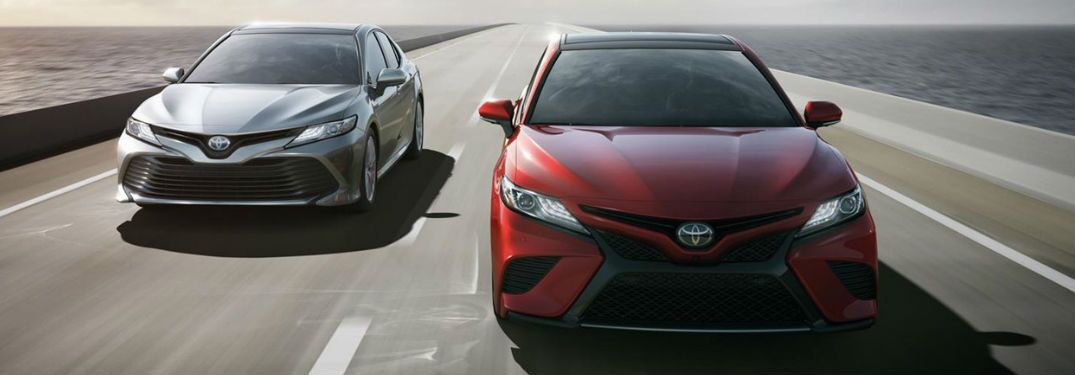 2019 Toyota Camry models in gray and red